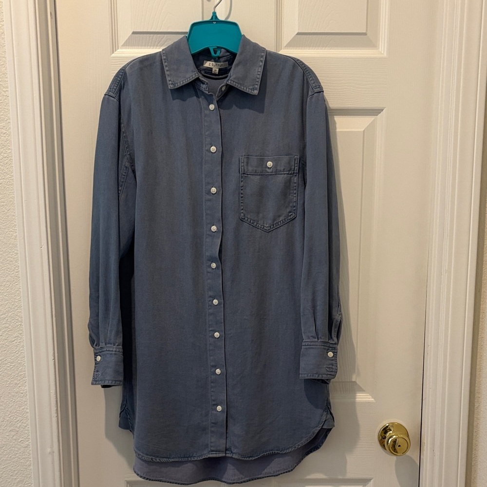 Z Supply Casual Blue Button Down Shirt